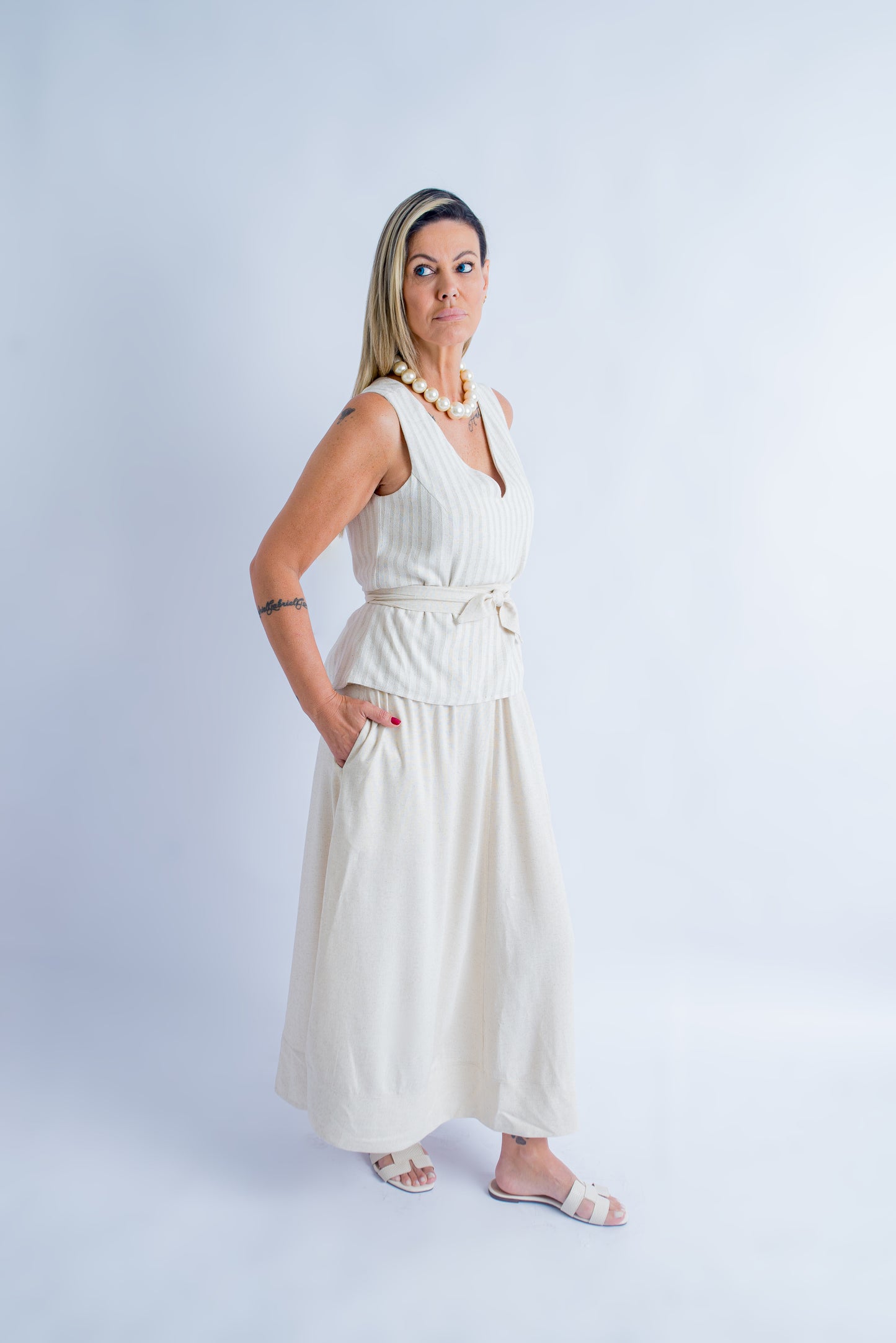 Regata Reversível Viscolinho - Denise