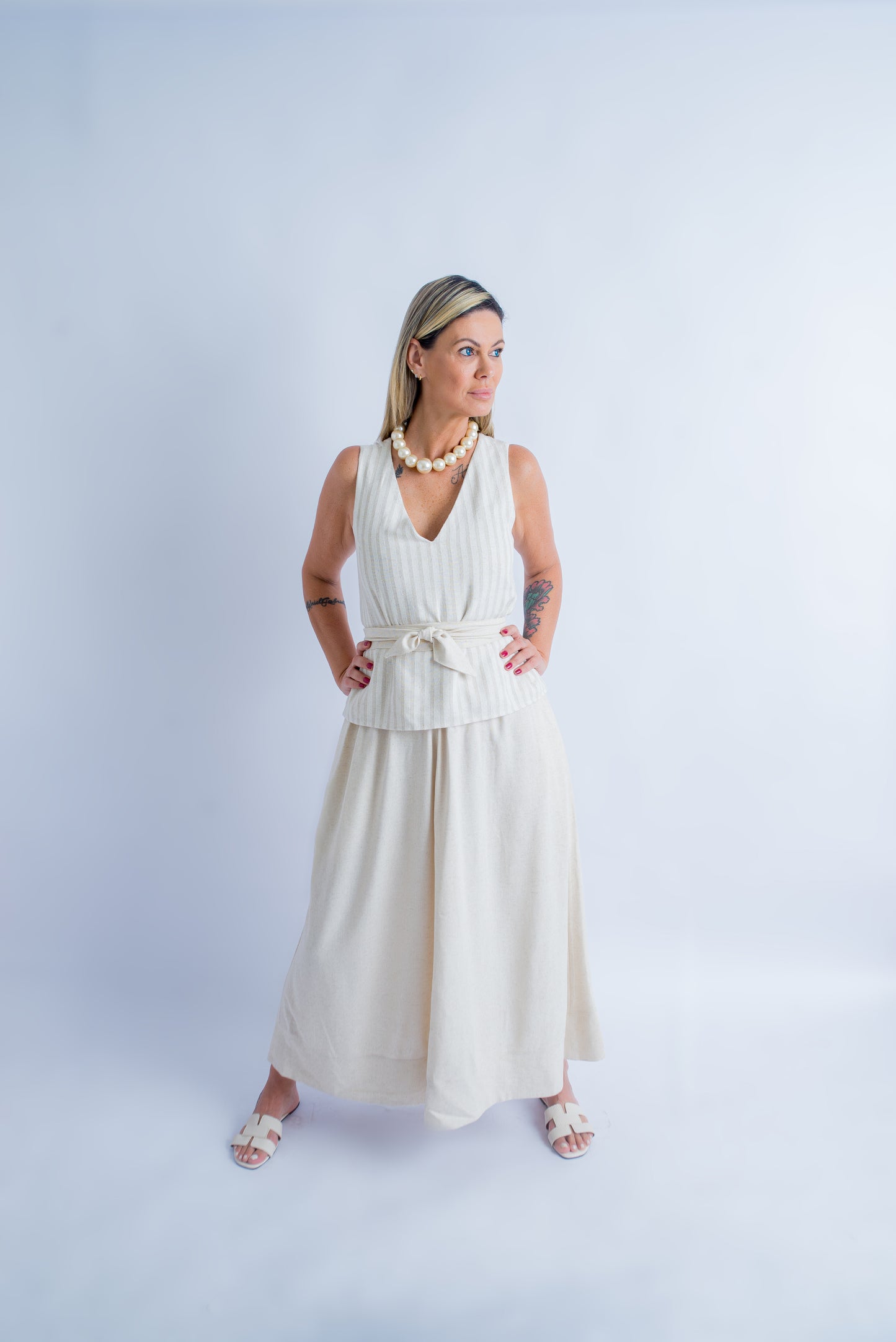 Regata Reversível Viscolinho - Denise