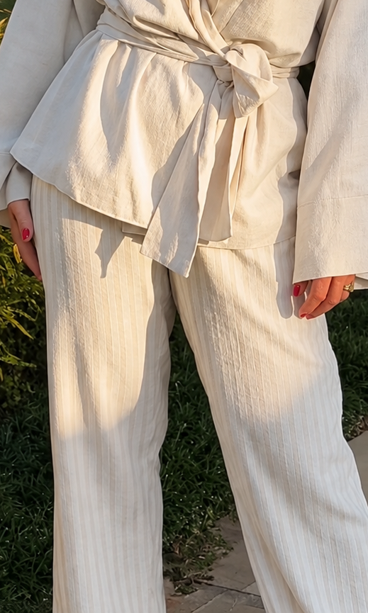Calça Elástico Cintura Média – Listras - Bruna
